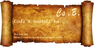 Csók Borbála névjegykártya